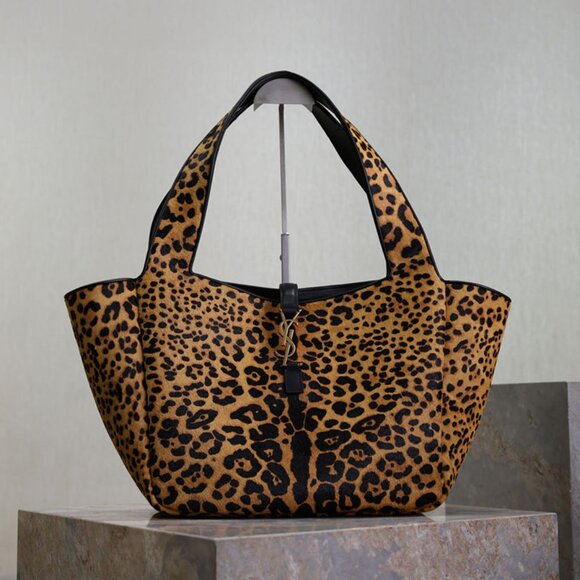 Saint Laurent Leopard Print Tote Bag - Picture 1 of 9